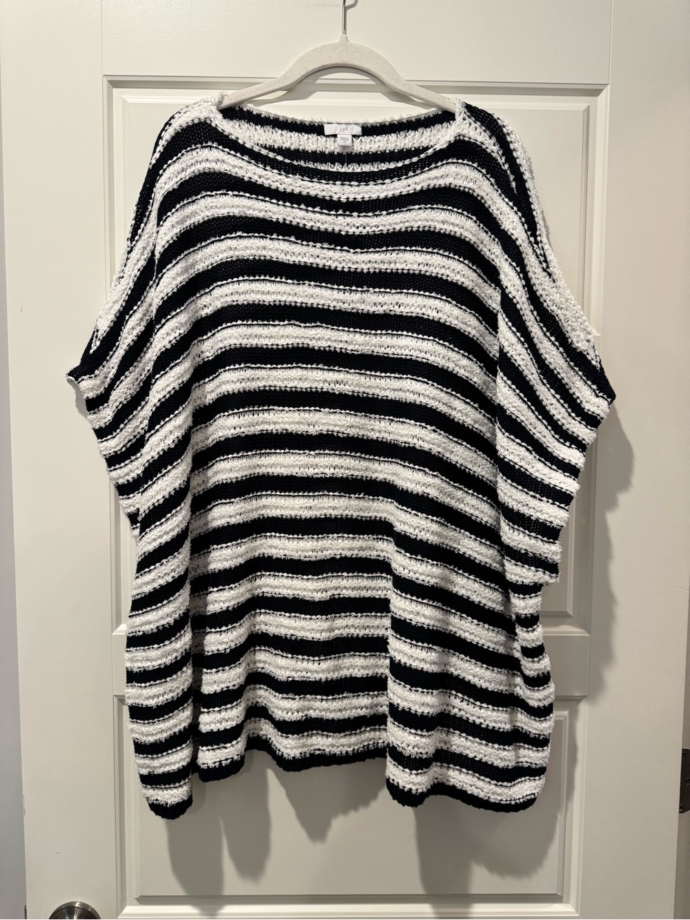 NWT J. Jill 2X Oversized Blue/White Sweater Tunic